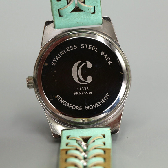 Charming Charlie Womens Watch Light Blue Leather Strap and Chain w New Battery - Picture 4 of 10